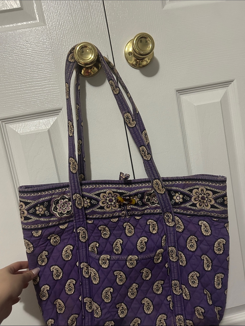 Vera Bradley Purple Paisley Quilted Tote